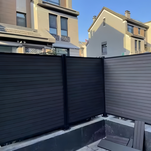 Waterproof wood plastic composite fencing panels board garden material outdoor privacy aluminum white privacy wpc post fence