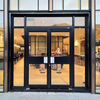 Double door gate design aluminium-front-double-door double glass exterior french for kfc door